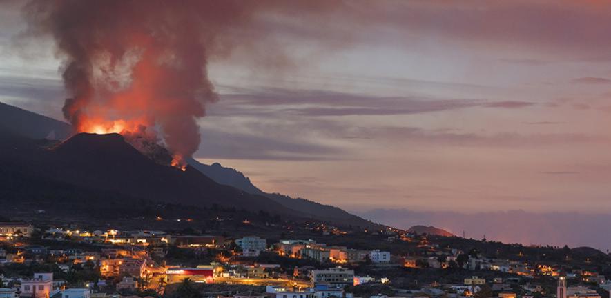 Volcano erupting near El Paso, La Palma, Spain