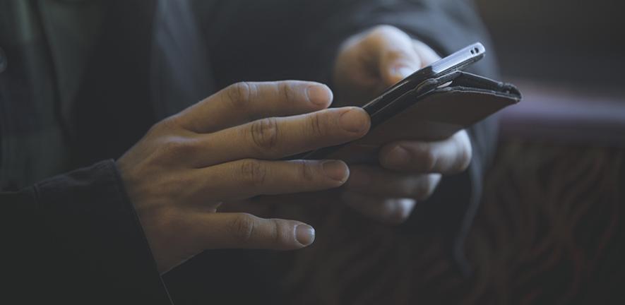 Person using a smartphone