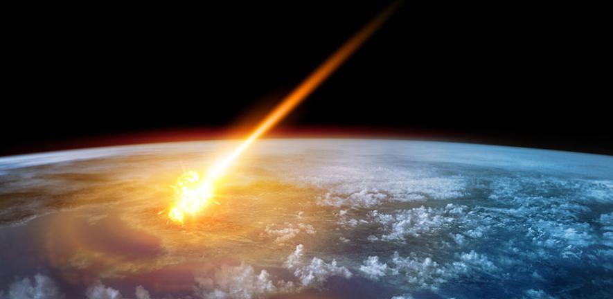 Artist's impression of a meteor hitting Earth