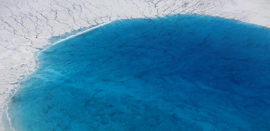 Lake on the surface of the Greenland Ice Sheet