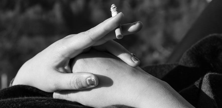 Hand Smoking Woman
