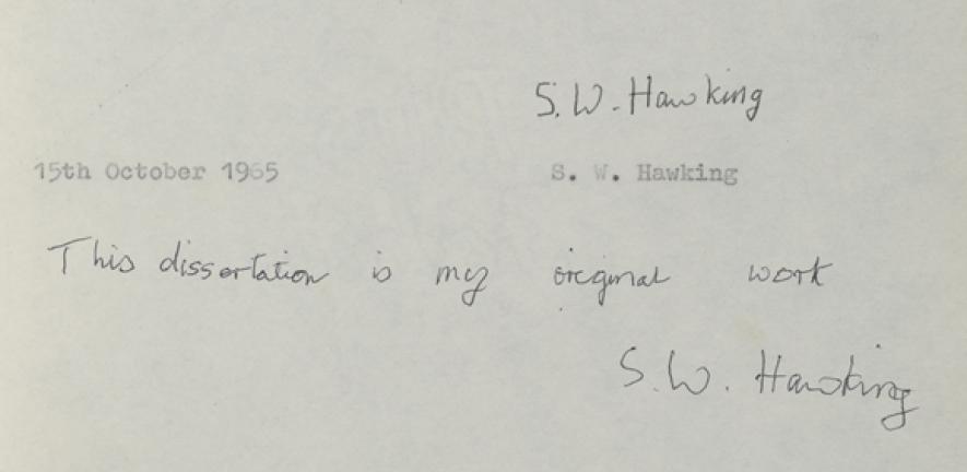 Step Inside The Mind Of The Young Stephen Hawking As His Phd Thesis Goes Online For First Time University Of Cambridge