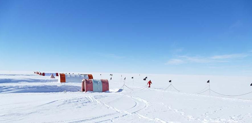 Tents at Skytrain Ice Rice in Antarctica