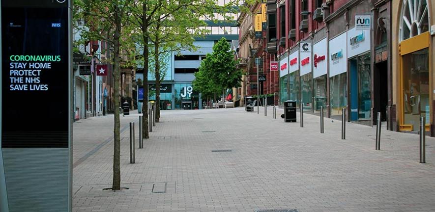 Central Leeds during the first UK lockdown