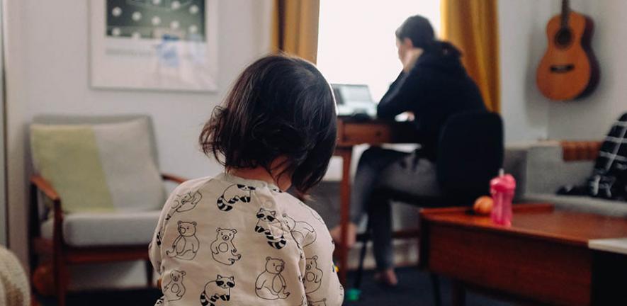 Child and mother during lockdown