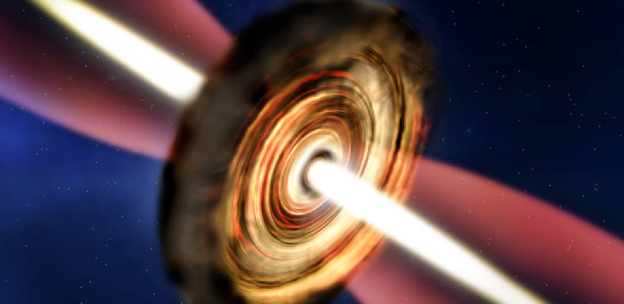 Artist’s impression of the disc and outflow around the massive young star