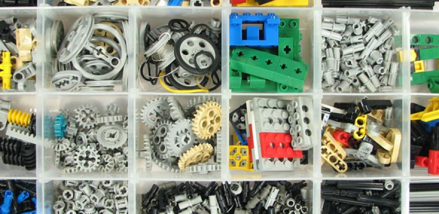 Lego ordered into compartments