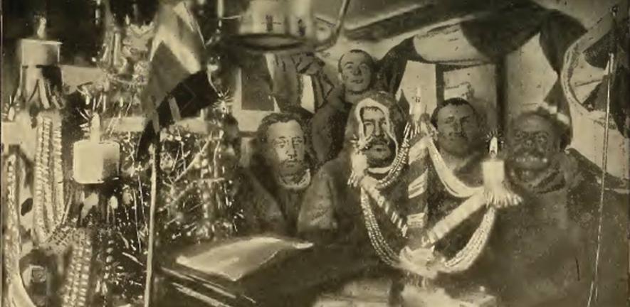 Xmas eve on Gjoa, 1903, taken from Roald Amundsen's book The North West Passage, vol.1