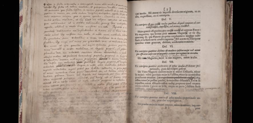Image from Newton’s own annotated copy of Principia Mathematica