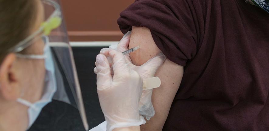 Patient receives Covid-19 vaccine