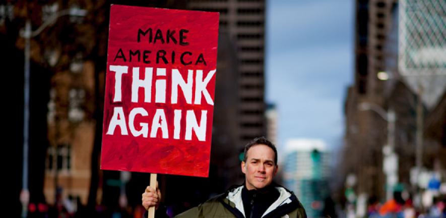 Protester in Seattle, US