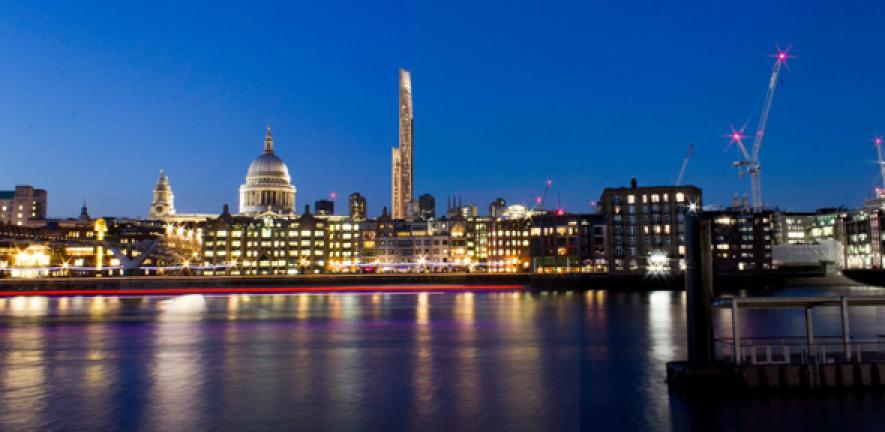 Conceptual image of how the building would look as viewed from the River Thames