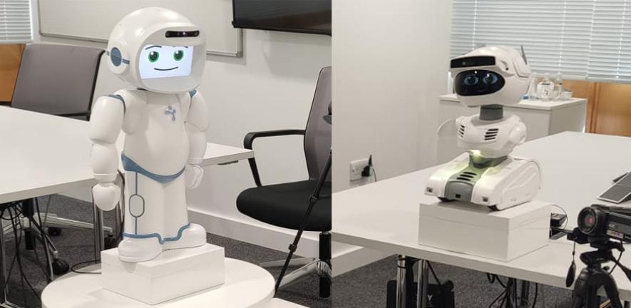 Humanoid QT robot and toy-like Misty robot