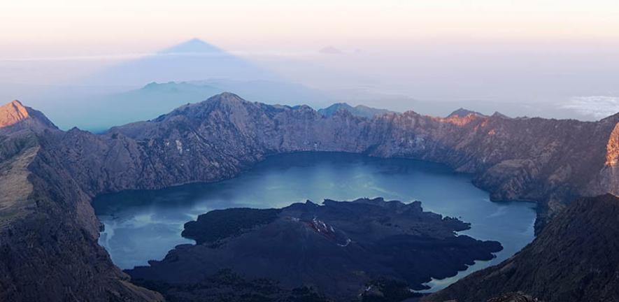 Mount Rinjani in Indonesia, which had one of the largest eruptions in the last millennium in 1257 (magnitude 7). 