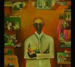 Man with a Bouquet of Plastic Flowers (1976) by Bhupen Khakhar