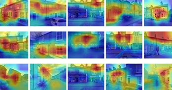 Street view images of houses with heat loss map.