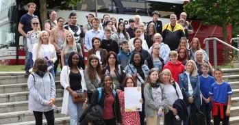 Parents and students meet at University of East Anglia campus