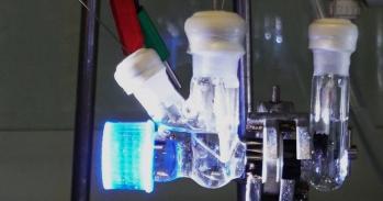 Carbon capture from air and its photoelectrochemical conversion into fuel with simultaneous waste plastic conversion into chemicals.