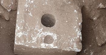 The toilet seat from the estate at Armon ha-Natziv. The site, excavated in 2019, probably dates from the days of King Manasseh, a client king for the Assyrians who ruled for fifty years in the mid-7th century.