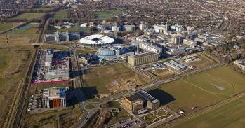 Aerial shot of Cambridge Biomedical Campus