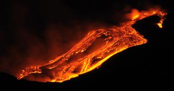 Etna Volcano Eruption 12 January 2011