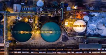 Overhead view of a chemical plant