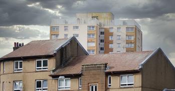 High-rise council flats in housing estate in Port Glasgow