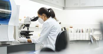 Scientist working in lab