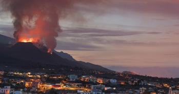 Volcano erupting near El Paso, La Palma, Spain