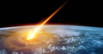 Artist's impression of a meteor hitting Earth