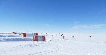 Tents at Skytrain Ice Rice in Antarctica