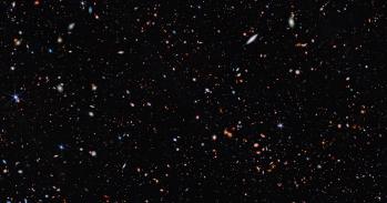 This image taken by the James Webb Space Telescope highlights the region of study by the JWST Advanced Deep Extragalactic Survey (JADES).
