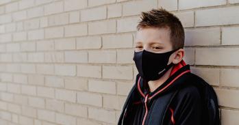 Boy wearing face mask