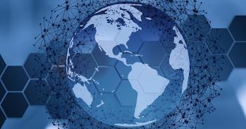 Illustration showing networks across the globe