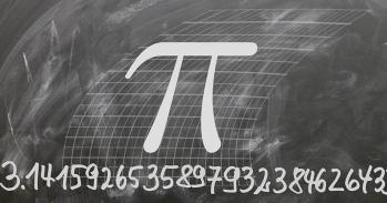 Pi written out on a blackboard