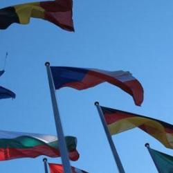 Flags of Europe at the European Parliament in Strasbourg