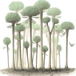 Illustration of Calamophyton trees