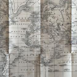 Mid-19th-century map with a line linking Britain to India