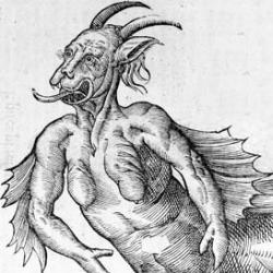 'Monstrum marinum daemoniforme' from Ulysse Aldrovandi's 'Monstrorum Historia' (1642, Bologna), p.350