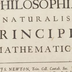 Digitised versions of the title page from Newton’s own copy of Principia 