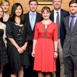 Andy Leonard, Vice President BP Cambridge, with some of the first BP supported Cambridge-MIT exchange students at the launch of the extension of the programme to non-Engineers from Cambridge University.