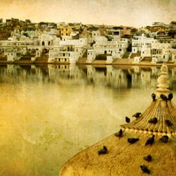 India. Rajasthan. The Holy Hindu lake of Pushkar
