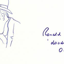 Detail from a page of doodles by President Ronald Reagan, kept by Margaret Thatcher