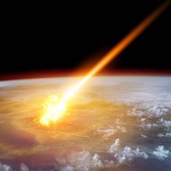 Artist's impression of a meteor hitting Earth