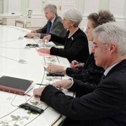 Russian President Medvedev meets with Christine Lagarde, Managing Director of International Monetary Fund