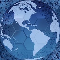Illustration showing networks across the globe
