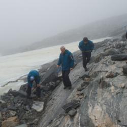 Glacial archaeologists systematically survey the mountainous areas of Oppland, Norway 