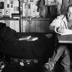 Scott writing in his hut during the fateful Terra Nova expedition.