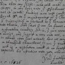 Duke of Buckingham’s Letter to the University of Cambridge, 1626